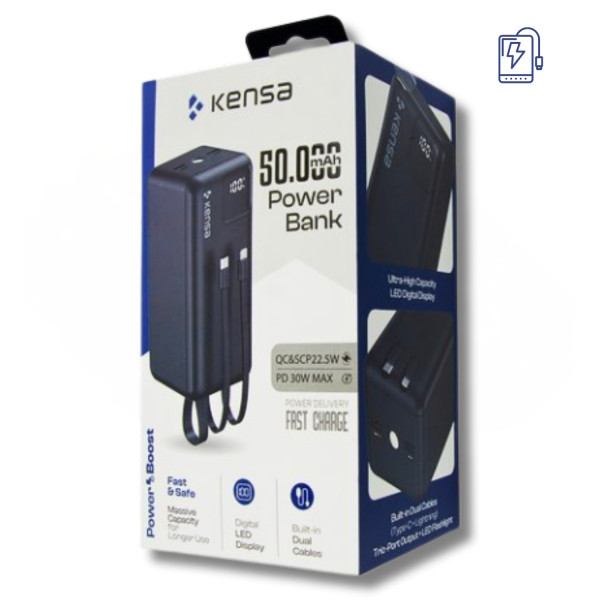 Фото - Батарея мобільна KENSA 22.5W 50000 mAh Black (714981)