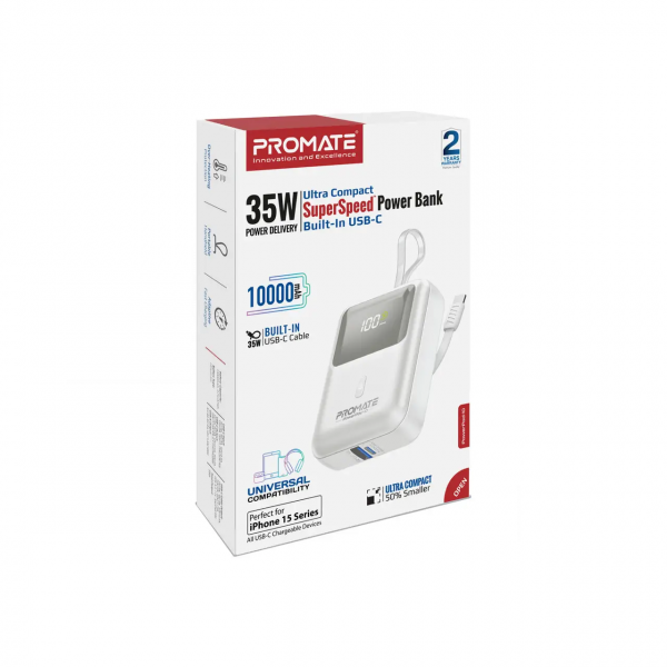 Фото - Уцінка - Батарея мобільна Promate 10000mAh (powerpod-10.white)