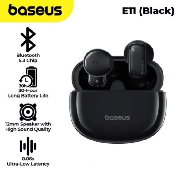 Фото - Наушники вкладыши беспроводные TWS Baseus Bowie E11 True Wireless Earphones Cluster Black (A00053500113-Z1)