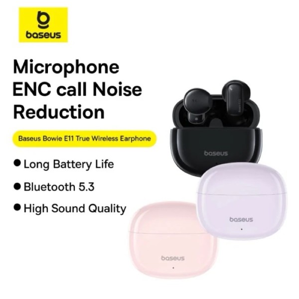 Фото - Наушники вкладыши беспроводные TWS Baseus Bowie E11 True Wireless Earphones Cluster Black (A00053500113-Z1)
