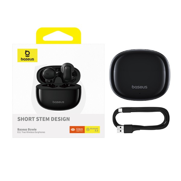 Фото - Наушники вкладыши беспроводные TWS Baseus Bowie E11 True Wireless Earphones Cluster Black (A00053500113-Z1)