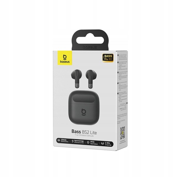 Фото - Навушники вкладиші бездротові TWS Baseus Bass BS2 Lite True Black (A0010A02)