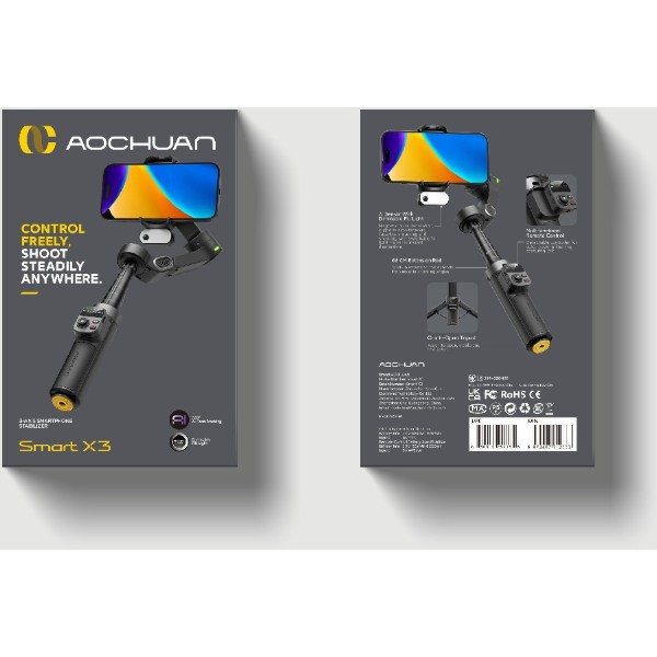 Фото - Стедикам AOCHUAN Professional Gimbal Stabilizer for Smartphone SMART X3 AI Black