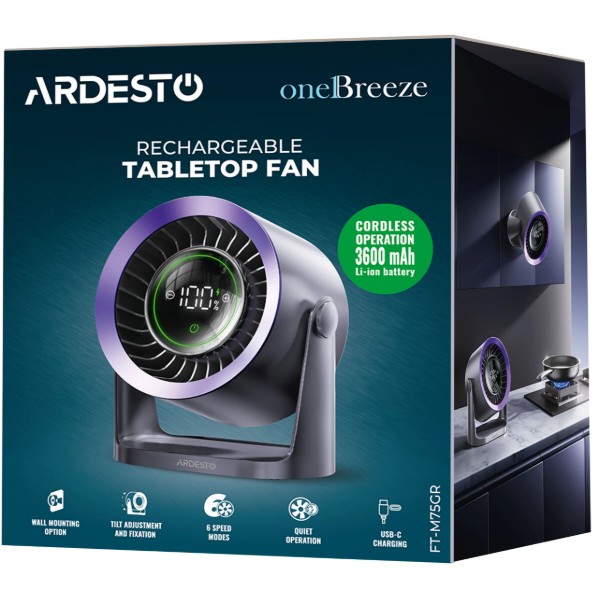 Фото - Вентилятор настільний ARDESTO FT-M75GR Silver