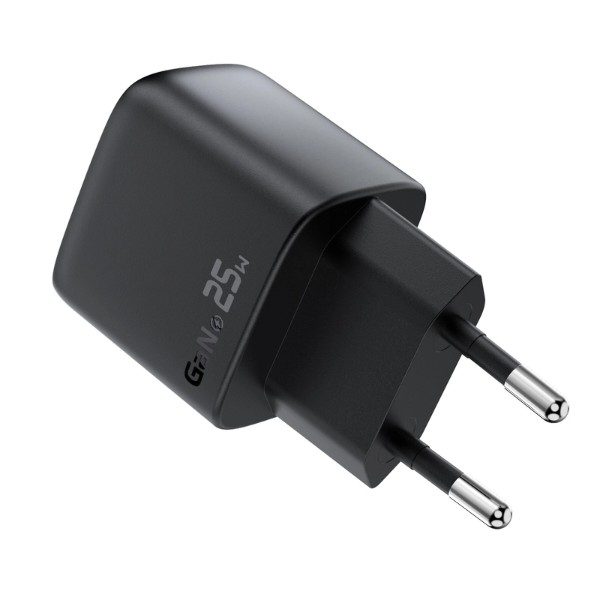Фото - Сетевое зарядное устройство AceFast A114 PD25W GaN charger USB-A+USB-C Black (6974316284437)