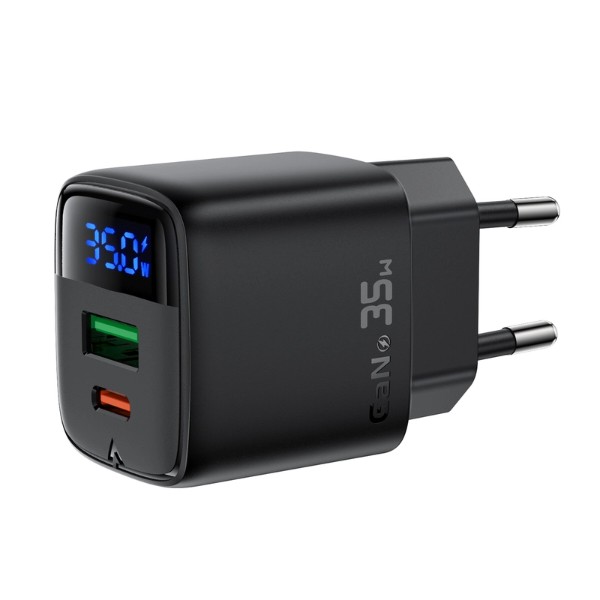 Фото - Сетевое зарядное устройство AceFast A116 PD35W GaN charger USB-A+USB-C Black (6974316284468)