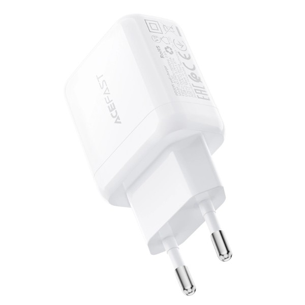 Фото - Сетевое зарядное устройство AceFast A130 PD20W single USB-C charger White (6974316284659)