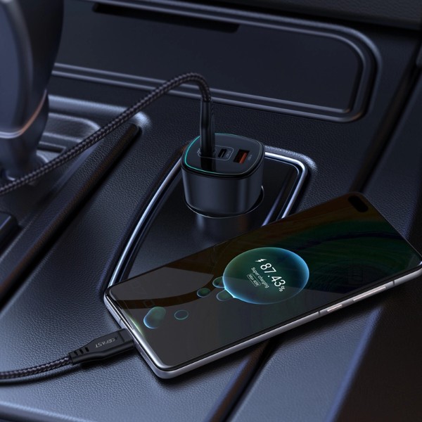Фото - Автомобильное зарядное устройство AceFast B18 200W(2USB-C+USB-A) fast car charger Black (6974316285953)