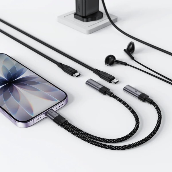 Фото - Перехідник AceFast J14 USB-C 2-in-1 Black (6974316285823)