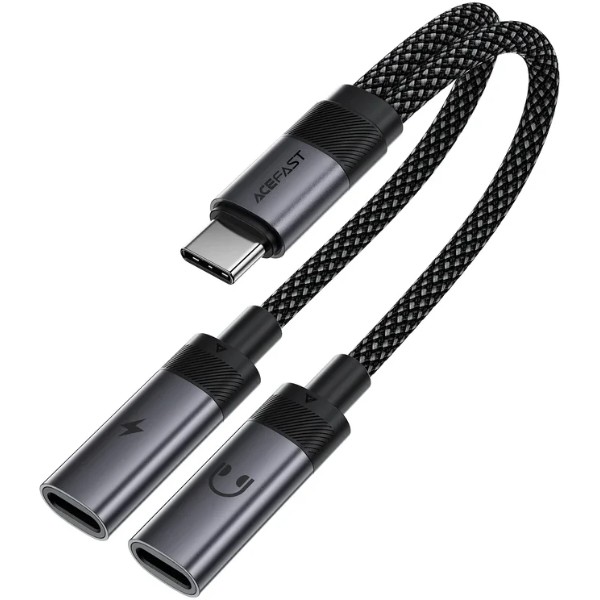 Фото - Перехідник AceFast J14 USB-C 2-in-1 Black (6974316285823)