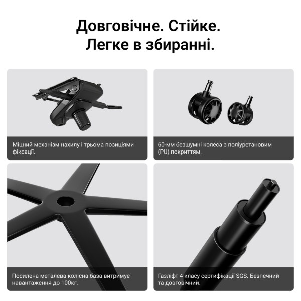Фото - Крісло для геймерів Anda Seat Phantom 4 Pro L Black Fabric  (AD18YSDC-72-B-F-B02)