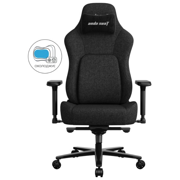 Фото - Крісло для геймерів Anda Seat Phantom 4 Pro L Black Fabric  (AD18YSDC-72-B-F-B02)