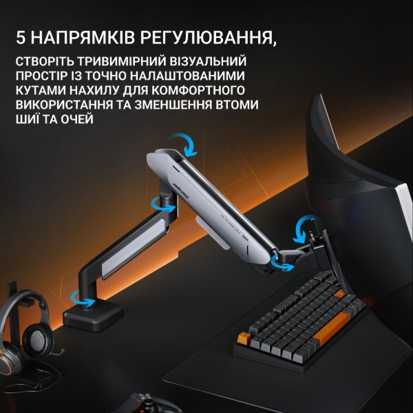 Фото - Крепление настольное Anda Seat Stealth PRO II 17''-42'' White (AD-W-A9-1S-BW)
