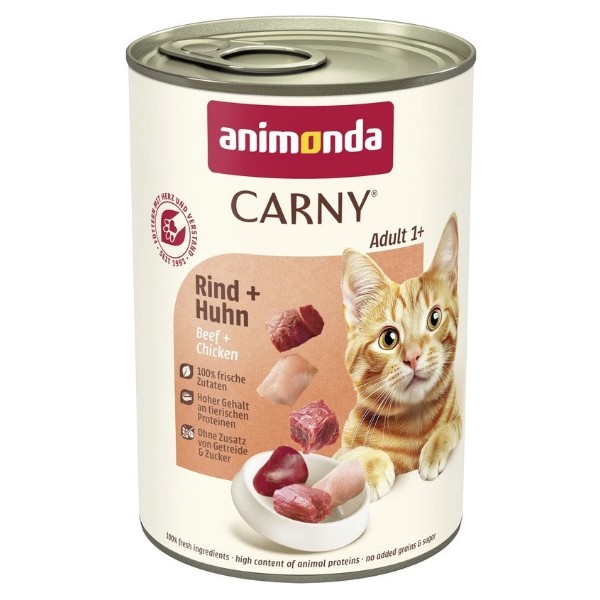 Фото - Влажный корм для кошек Animonda Carny Adult Beef Chicken 400 г (4017721837194)