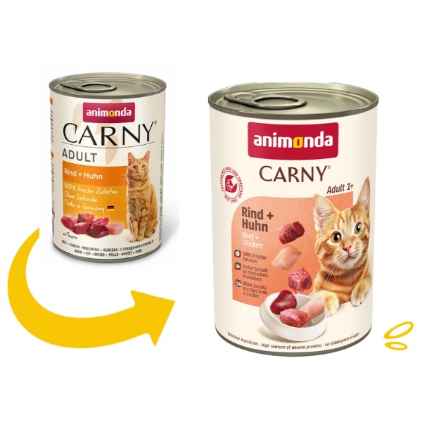 Фото - Влажный корм для кошек Animonda Carny Adult Beef Chicken 400 г (4017721837194)