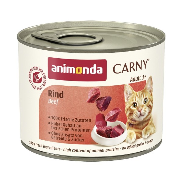 Фото - Паштет для котів Animonda Carny Adult Beef з яловичиною 200г (4017721837071)