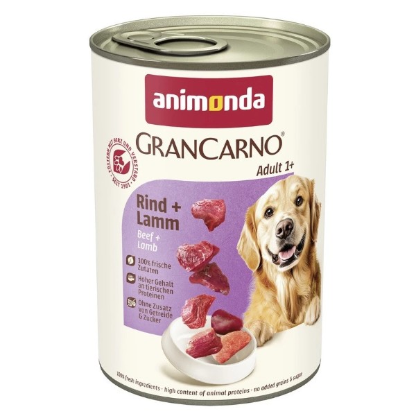 Фото - Влажный корм для собак Animonda GranCarno Adult Beef Lamb 400 г (4017721827331)