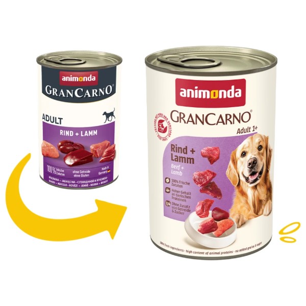 Фото - Влажный корм для собак Animonda GranCarno Adult Beef Lamb 400 г (4017721827331)