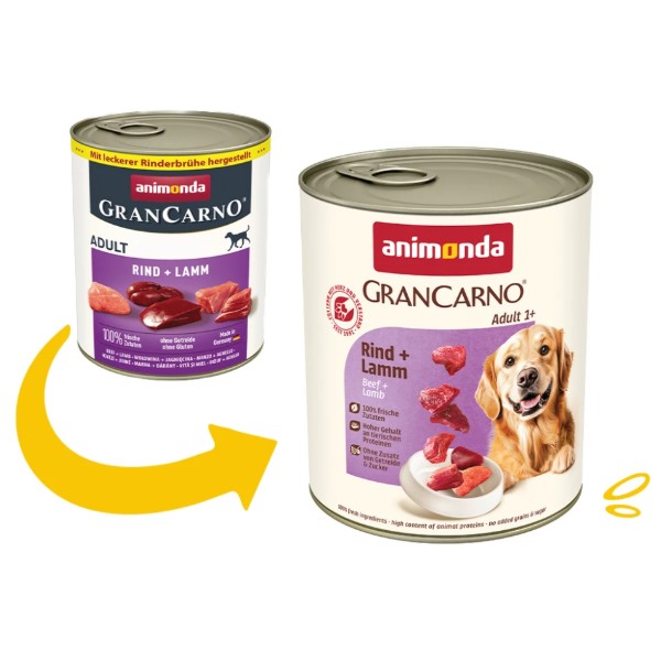 Фото - Влажный корм для собак Animonda GranCarno Adult Beef Lamb с говядиной и ягнятиной 800 г (4017721827423)