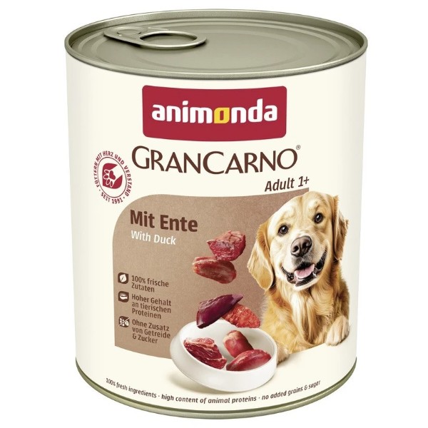 Фото - Влажный корм для собак Animonda GranCarno Adult with Duck с уткой 800 г (4017721828048)