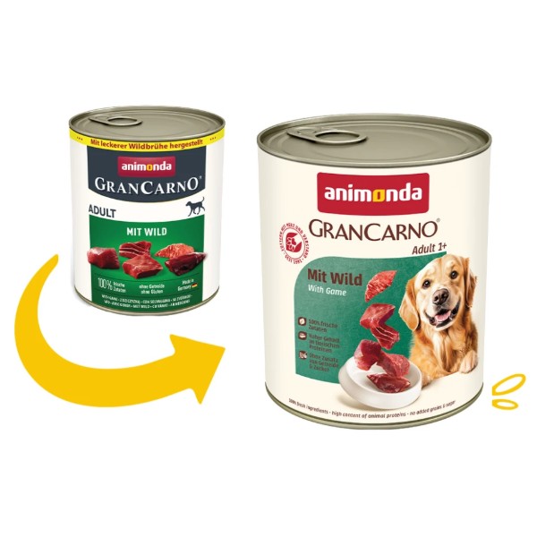 Фото - Влажный корм для собак Animonda GranCarno Adult with Game с дичью 800 г (4017721824835)