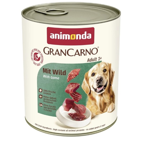 Фото - Влажный корм для собак Animonda GranCarno Adult with Game с дичью 800 г (4017721824835)