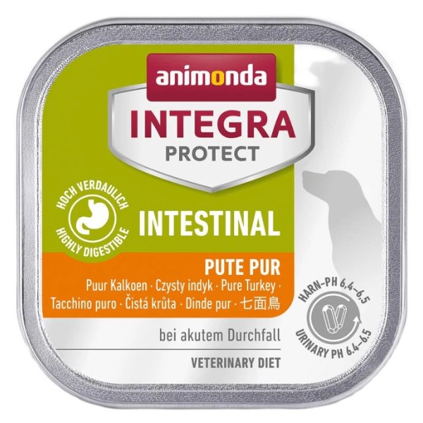Фото - Вологий корм для собак 
Animonda Integra Protect Intestinal Pure Turkey моно індичка при порушенні кишково штункового тракту 150 г (4017721864138)