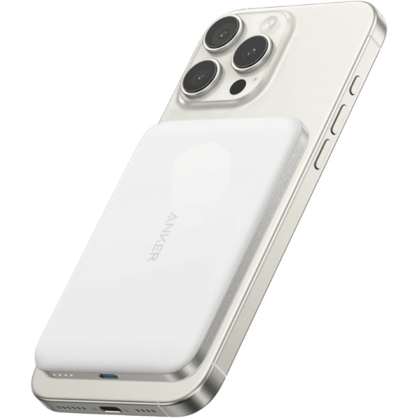 Фото - Батарея мобільна Anker Nano - 5000 mAh Qi2 15W MagGo Slim White (A1665H21)