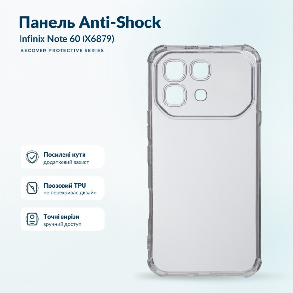 Фото - Чохол для смартфону BeCover Anti-Shock for Infinix Note 60 (X6879) Clear (716081)
