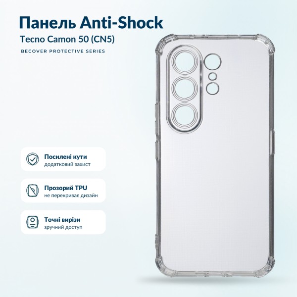 Фото - Чохол для смартфону BeCover Anti-Shock for Tecno Camon 50 (CN5) Clear (716090)