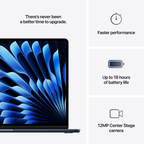 Фото - Ноутбук Apple MacBook Air 15" M4 16Gb/256Gb Midnight (Відновлений, Майже новий)