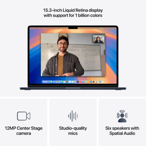 Фото - Ноутбук Apple MacBook Air 15" M4 16Gb/256Gb Midnight (Відновлений, Майже новий)