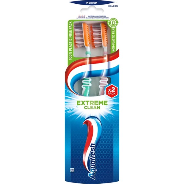 Фото - Зубная щетка Aquafresh Extreme Clean 1+1 средняя жесткость (5054563247810) Фото - Зубная щетка Aquafresh Extreme Clean 1+1 средняя жесткость (5054563247810)