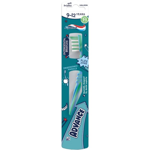 Фото - Зубная щетка мануальная детская Aquafresh Advance 9-12 лет мягкая (5054563210449)