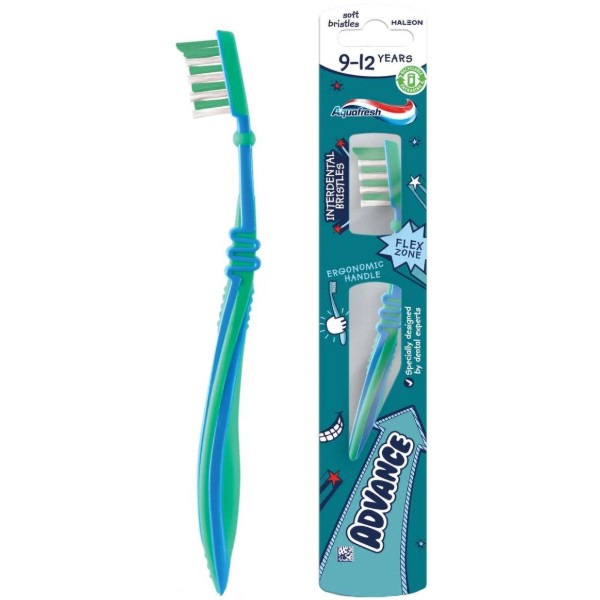 Фото - Зубная щетка мануальная детская Aquafresh Advance 9-12 лет мягкая (5054563210449)