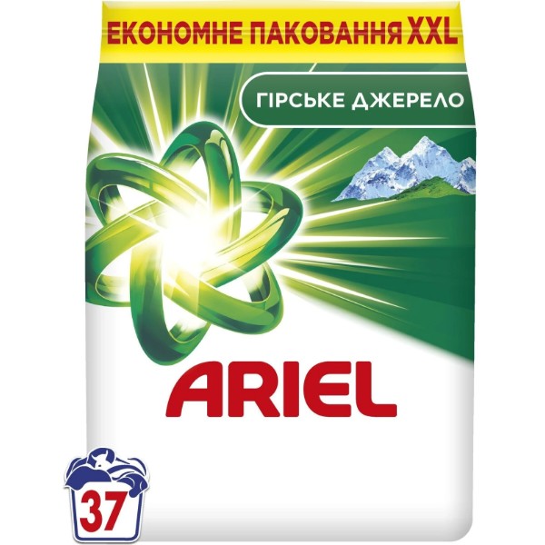 Фото - Стиральный порошок Ariel Аква-Пудра Горный Источник 37 циклов, 5кг