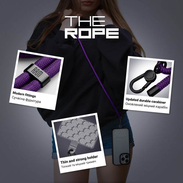 Фото - Ремінець для смартфону Armorstandart for Rope Black Amethyst with Clear holder (ARM91364)