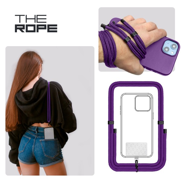 Фото - Ремінець для смартфону Armorstandart for Rope Black Amethyst with Clear holder (ARM91364)