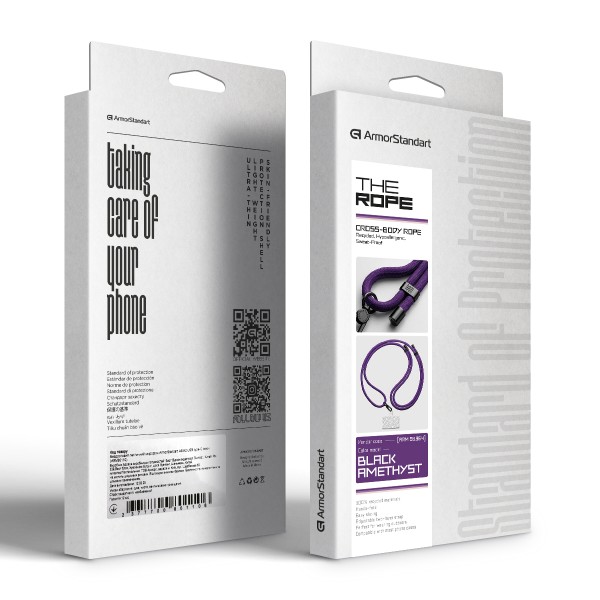 Фото - Ремінець для смартфону Armorstandart for Rope Black Amethyst with Clear holder (ARM91364)
