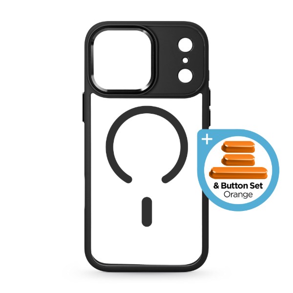 Фото - Чохол для смартфону Armorstandart Unit-C MagCase for Apple iPhone 17 Pro Max Black + Orange Button Set (ARM90589)