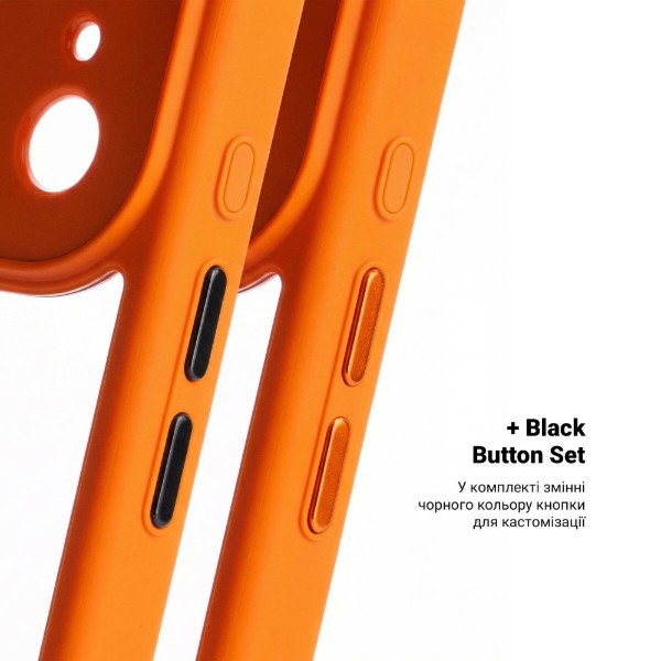 Фото - Чохол для смартфону Armorstandart Unit-C MagCase for Apple iPhone 17 Pro Orange + Black Button Set (ARM90588)