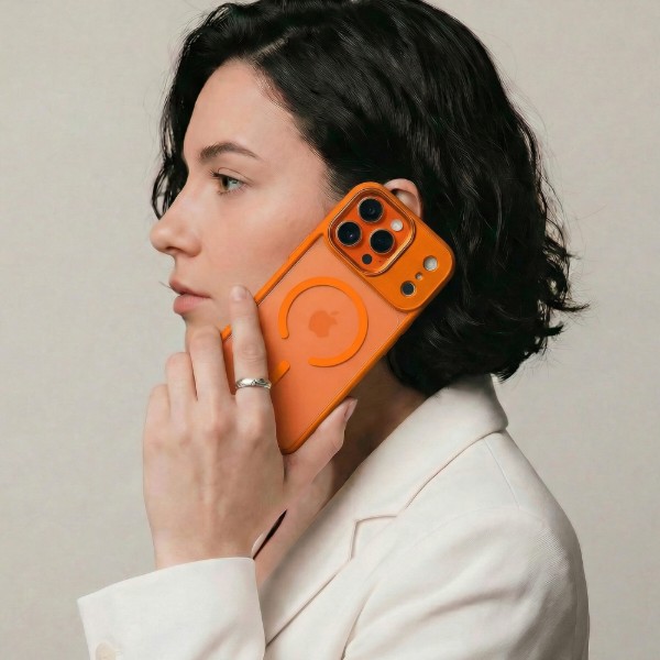 Фото - Чохол для смартфону Armorstandart Unit-C MagCase for Apple iPhone 17 Pro Orange + Black Button Set (ARM90588)