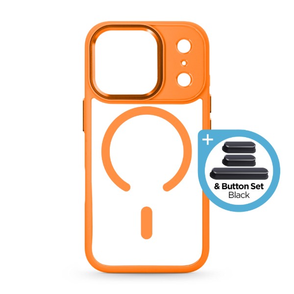 Фото - Чохол для смартфону Armorstandart Unit-C MagCase for Apple iPhone 17 Pro Orange + Black Button Set (ARM90588)