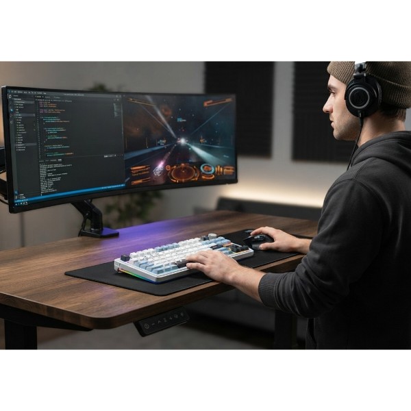 Фото - Клавіатура бездротова ігрова Aula S75Pro Wireless Keyboard Star Vector Switch, white, with UA layout (6978080502148)