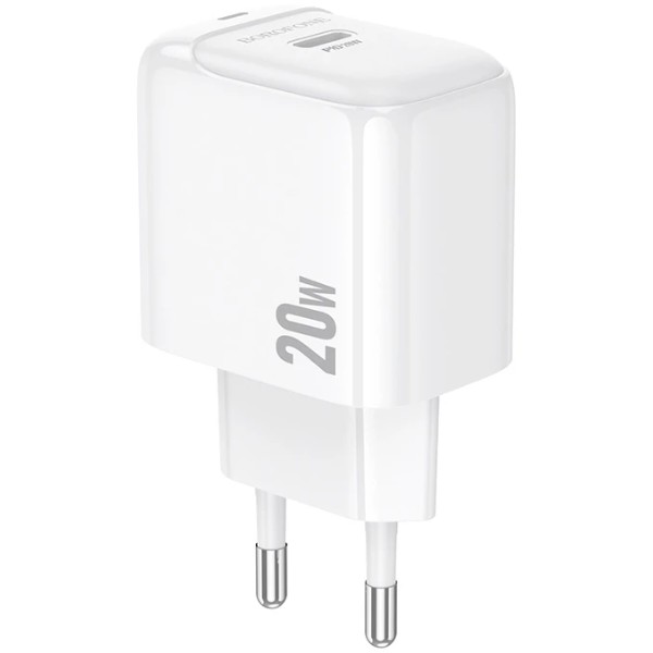 Фото - Сетевое зарядное устройство BOROFONE BAS43A Potential single-port PD20W charger(EU) White (6941991113819)