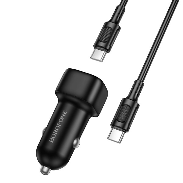 Фото - Автомобильное зарядное устройство BOROFONE BZ34B Cloud PD38W(1C1A) set(C to C) Black (6941991122415)