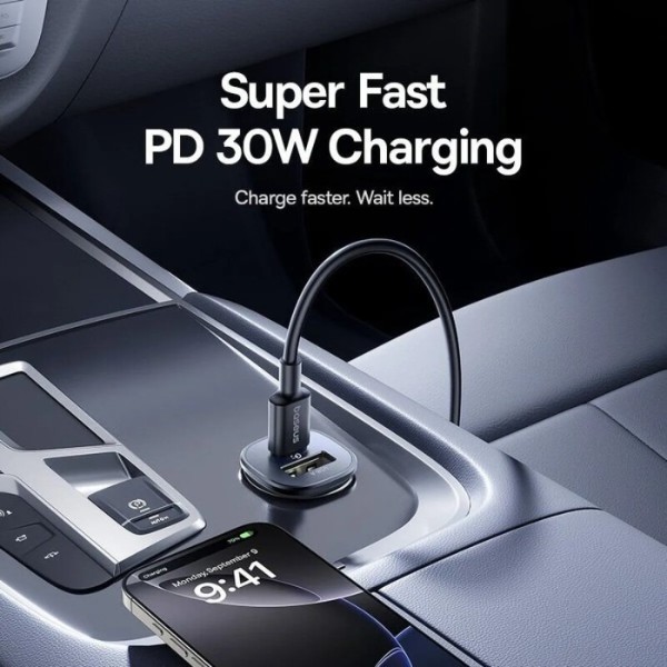 Фото - Автомобильное зарядное устройство Baseus C+U 30W (C00072300123-01)