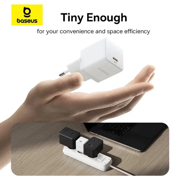Фото - Сетевое зарядное устройство Baseus Palm Fast Charger 1C 30W EU Moon White (P10111605213-00)