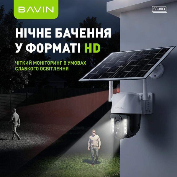 Фото - IP-камера Bavin SC-803 4G IP66 с солнечной панелью 8 Вт +аккумулятором 8000 mAh White (SC-803 WH)