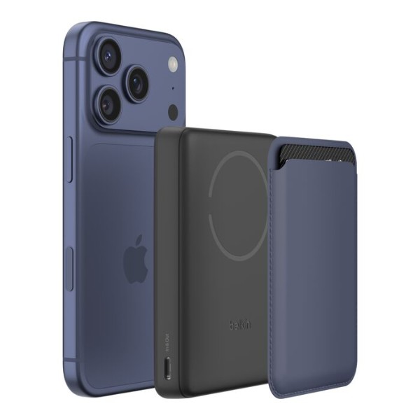 Фото - Батарея мобильная Belkin 10000mAh 20Вт/Qi2 7.5Вт Slim Magnetic Ring Black (BPD017HQBK)